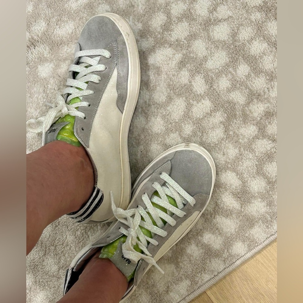 P448 Gray and White Casual Sneakers with Minimalist Design